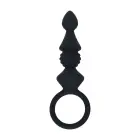 Briaunota silikoninė analinė zondė su kilpa – 10 cm – Juoda Photo