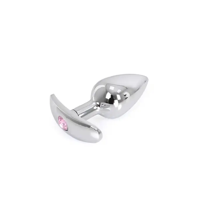 Aluminium Handle Buttplug with Pink Gem – 7 cm