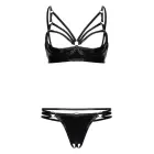 Guilty Pleasure Nocturne Night Set – Datex siksniņu puskausiņu krūšturis un string – melns – Izmērs: L — Foto 3