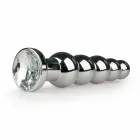Rimba aliumininis analinis kištukas Clear Crystal – 7 cm – sidabrinė — Nuotrauka 1