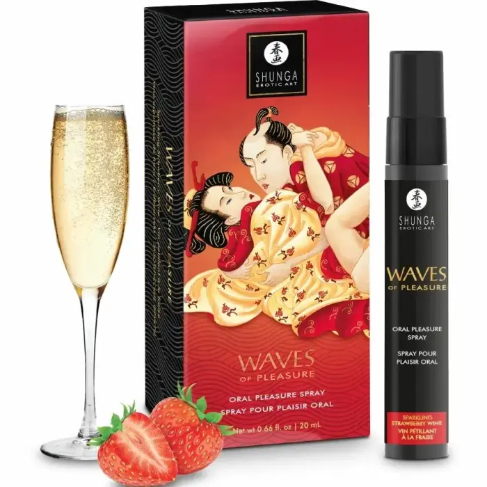 Shunga Waves Pleasure Spray zemeņu aromāta aerosols – 20 ml