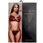 Evangeline Lingerie Set with Floral Appliques – Burgundy – L/XL — Photo 4