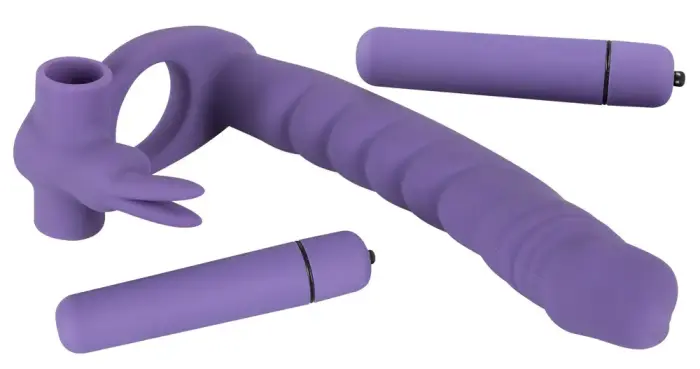 Los Analos Double Delight strap-on dildo komplekts – violets Foto 4