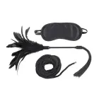 Sportsheets S&M Shadow Sensory Play Kit with Blindfold & Tickle Whip – Black — Photo 1