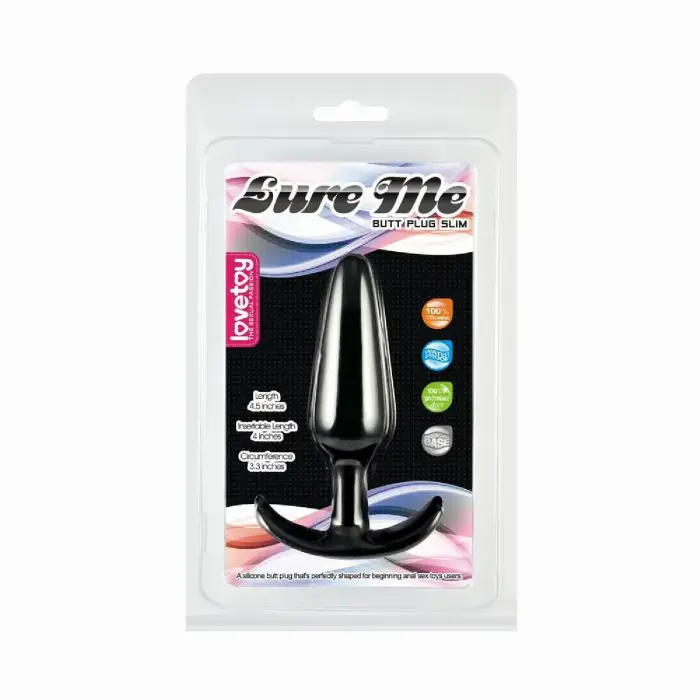 LURE ME Classic анальная пробка S – 10 см – Черный