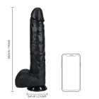 Ypač didelis tiesus dildo su sėklidėmis – 35.5 cm (14″) – juodas — Nuotrauka 6