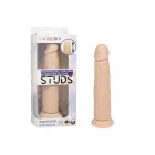 Vibreeriv ja liikuv silikoonist stud dildo – nahavärv — Foto 9