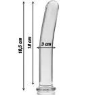 Ibiza Nebula Series Model 17 stikla dildo – 18.5 cm (7.3″) – Caurspīdīgs — Foto 3