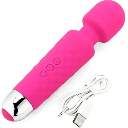 iWand Uzlādējams wand masāžas vibrators – 20 cm – rozā