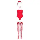Kissmas raudonas bodis su vėriniu, kepure ir kojinėmis – L/XL — Nuotrauka 5