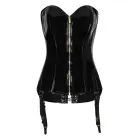 Guilty Pleasure Black Amber Corset – корсет из Datex с золотой молнией спереди, шнуровкой сзади и съёмными бретелями – чёрный – Размер: L — Фото 4