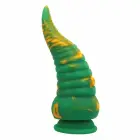 POWER MONSTERS Abyssal Colossus – fantāzijas silikona dildo – taustekļu faktūra, divkrāsu – zaļš un dzeltens – 22,5 cm / Ø 6 cm — Foto 2