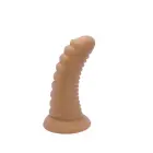 Rievots dildo ar piesūcekni – 20 cm (8″) – Miesas krāsa — Foto 5