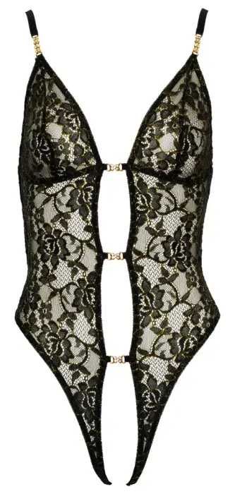 Abierta Fina mežģīņu bodijs – melns – S Foto 17