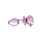 Rozā rozes formas stikla anālais spraudnis – 10 cm (4″) — Foto 5