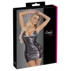 Cottelli PARTY Dress Silver – mirdzošā mini kleita ar mežģīņu akcentiem – L — Foto 1