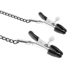 Fetish Submissive Vegan Leather Ring Gag with Adjustable Nipple Clamps – Black — Photo 6