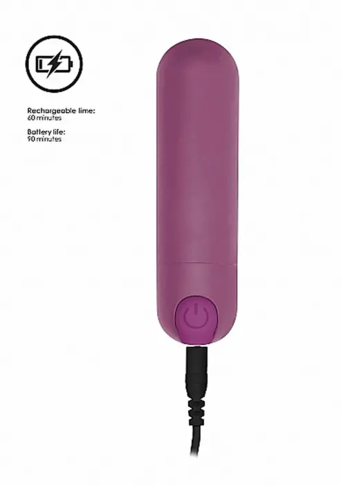 10 ātrumu uzlādējams lodes vibrators – 7.7 cm (3.1″) – violets Foto 7