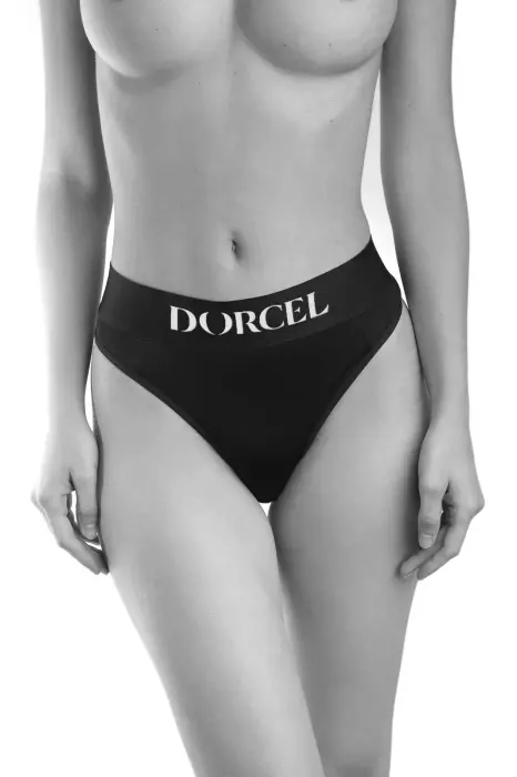 PANTY LOVER Thong with Hidden Vibrator Pocket – Black – XL