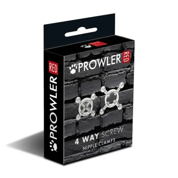 Prowler RED 4 Way Screw Nipple Clamp - Silver