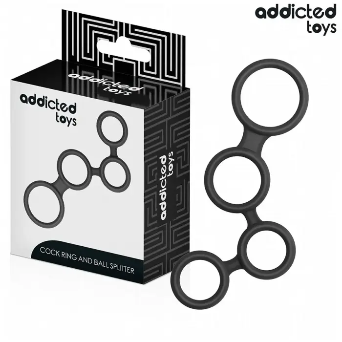 Addicted Toys Multi-Ring Support System with Anatomical Dividers – 201 mm – Black