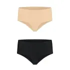 Bye Bra Invisible High Briefs aukštos kelnaitės, 2 vnt. – kūno spalvos ir juodos – XL — Nuotrauka 1