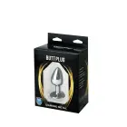 Silver Butt Plug with Pink Diamond – 8 cm – Pink — Photo 3