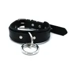Black Leather Collar with Big O-Ring — Photo 7