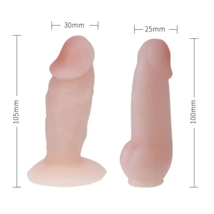 Baile Jessica strap-on komplekts ar 2 dildo – miesas krāsa Foto 5