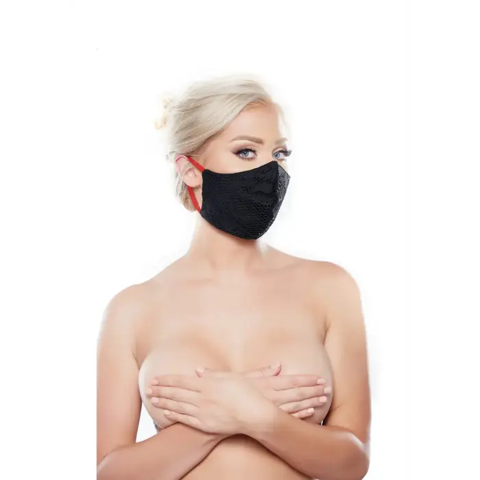 Kaukė su raudonomis juostelėmis – vienas dydis Photo