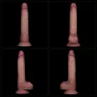 LoveToy Sliding Skin Pro II Dual Layer Silicone Dong – realistiškas dviejų sluoksnių silikoninis dildo – 19 cm — Nuotrauka 16