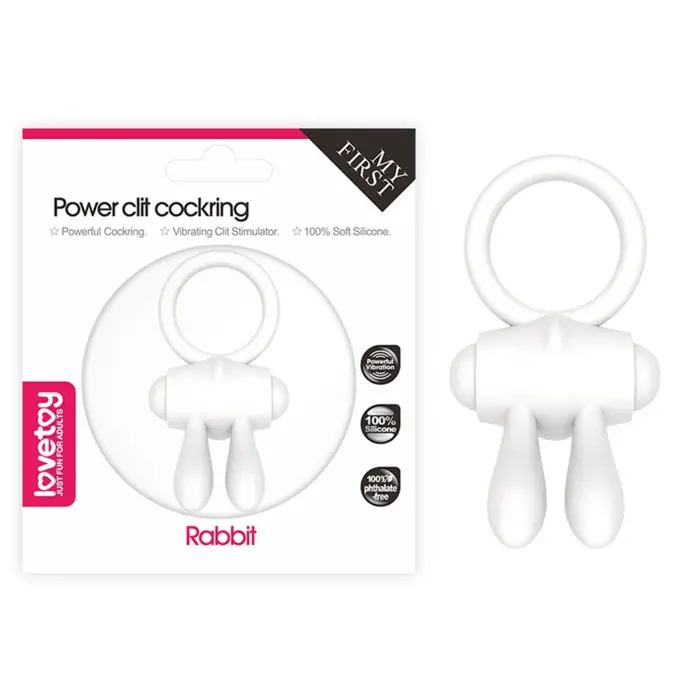Power Clit Silicone Cockring - White