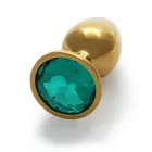 Analinis kištukas su apvaliu brangakmeniu – 6.2 cm (2.4″) x 2.7 cm (1.1″) – Auksinis — Nuotrauka 6