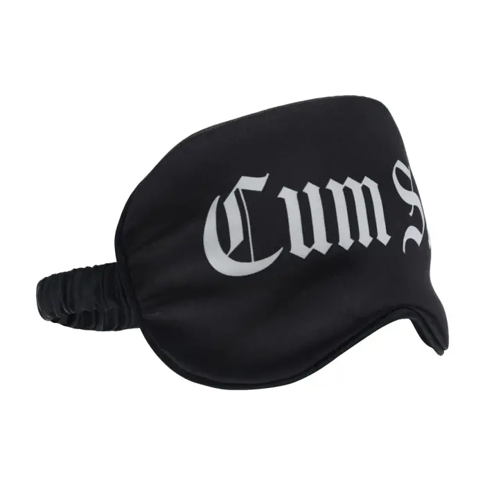 Cum Slut - Printed Satin Mask - Black Foto 3