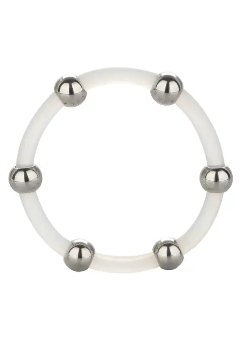 Steel Beaded Silicone Ring XL – Clear