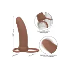 Performance Maxx uzlādējamais biezais dubultais penetrators – brūns Foto 4