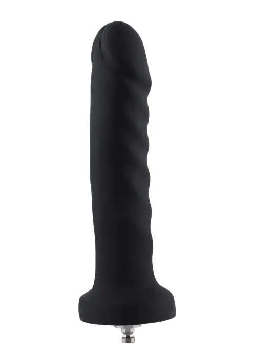Hismith KlicLok Ribbed Dildo – 19.5 cm (7.7″) – Black
