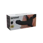INFERNO Dobais Vibrējošs Strap-On Dildo – 16 cm (6.3″) – Melns — Foto 3