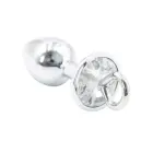 Smooth Metal Anal Plug with Chain Leash – 6.2 cm (2.4″) – 2.6 cm Diameter — Photo 2