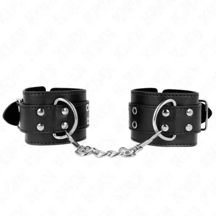 KINK регулируемые фиксаторы для запястий с двойной пряжкой – чёрные – 19-26 см