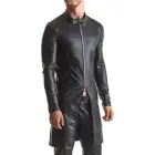 RMMario001 Wetlook paltas su sidabriniu užtrauktuku ir raudonais akcentais – juodas – L — Nuotrauka 2