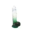 Kiotos Cox krāsains dildo ar piesūcekni – 18.5 cm (7.3″) – caurspīdīgi zaļš — Foto 2