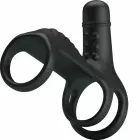 Pretty Love Elastic Silicone Vibration Extension Sleeve – Black — Photo 3