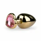 Rimba Aluminium Heart Crystal Intimate Plug – 8.5 cm – Silver — Photo 1