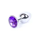 Plug-Jewellery Silver Anal Plug – 7 cm (2.8″) – Purple — Photo 6