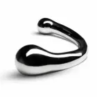 Sinner Gear Curvey divpusējs metāla dildo – 21.5 cm (8.5″) – sudraba — Foto 4