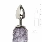 EasyToys aliuminis analinis kištukas su dirbtine lapės uodega – 7.1 cm – sidabrinis — Nuotrauka 3