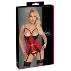 Cottelli Lingerie Satin & Lace Cami Suspender Set – Red – L — Photo 1