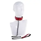 Sportsheets Ex's and Oh's Collar & Leash – sarkans – mākslīgā āda – regulējams līdz 40,6 cm — Foto 3