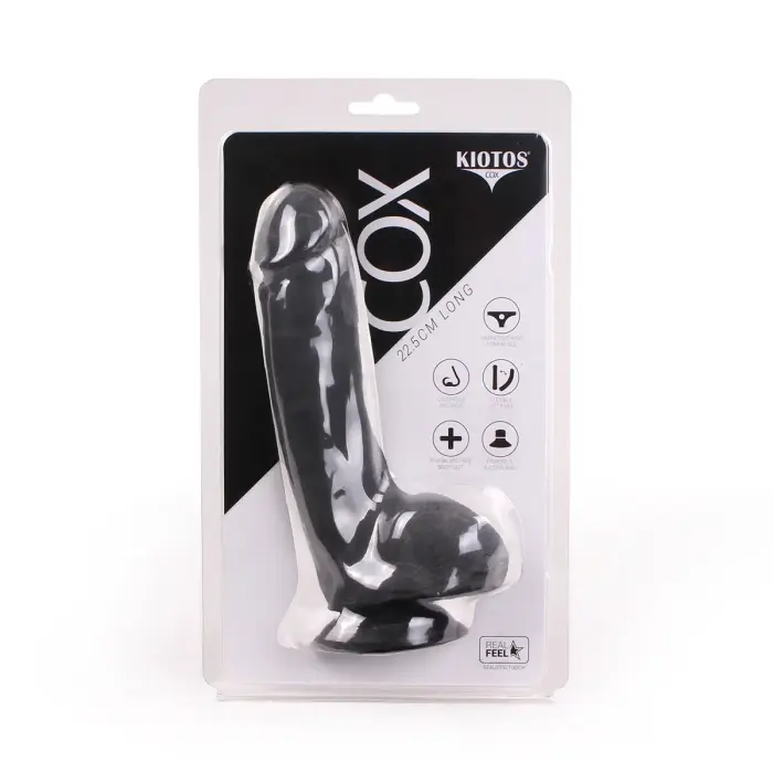 Kiotos COX melns reālistiskas miesas sajūtas dildo – 22.5 cm (9″)